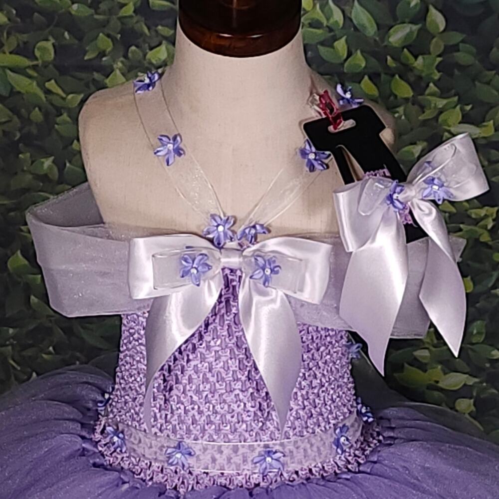 Handmade Lavender Princess Tutu Dress Set 24M–3T – Formal Floor Length